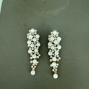 Elegant Pearl and Crystal Drop Earrings